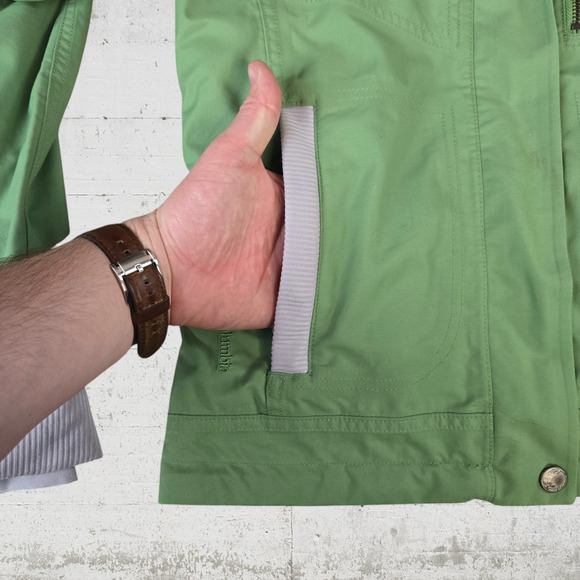 Columbia Green Titanium Faux Fur Lined Winter Snowboard Ski Jacket Size Medium - Picture 4 of 16